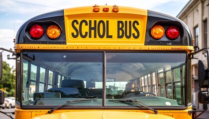 A yellow school bus with &ldquo;SCHOL BUS&rdquo; misspelled&mdash;evoking irony, fragility of communication, and the choreography of institutional identity, memory, and symbolic error in everyday infrastructure.