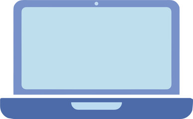 Simple Laptop Icon with Blue Gradient Screen Vector