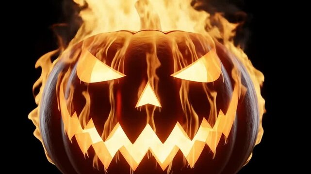 Flaming halloween pumpkin graphic