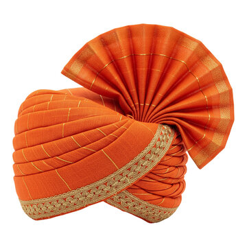 Maharashtrian Puneri Pheta Orange Traditional Turban