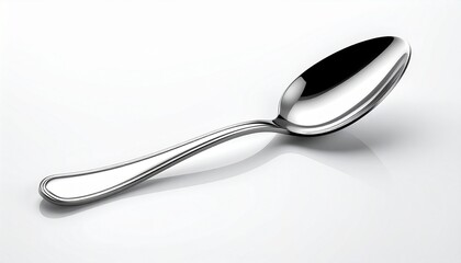 silver spoon on white
