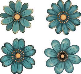 Seamless floral pattern with colorful flowers and petals for decorative background design