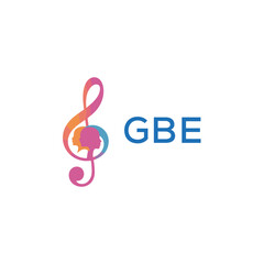 GBE “Creative music academy logo with silhouette heads and notes” GBE  Later Logo, “Modern music therapy logo with faces and note symbol”
