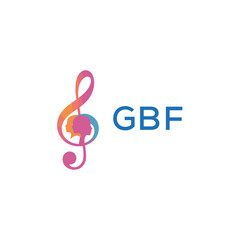 GBF “Creative music academy logo with silhouette heads and notes” GBF  Later Logo, “Modern music therapy logo with faces and note symbol”
