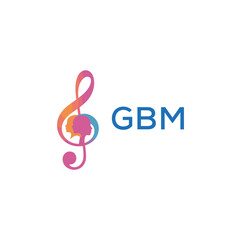 Obraz premium GBM “Creative music academy logo with silhouette heads and notes” GBM Later Logo, “Modern music therapy logo with faces and note symbol” 