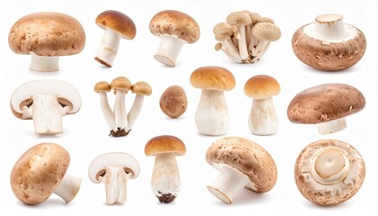 mushrooms on a white background