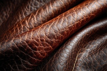 Close-up view of rich brown leather texture