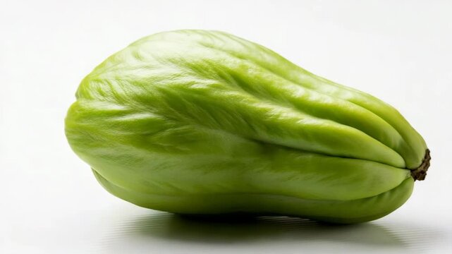 Fresh green chayote vegetable on white background  
