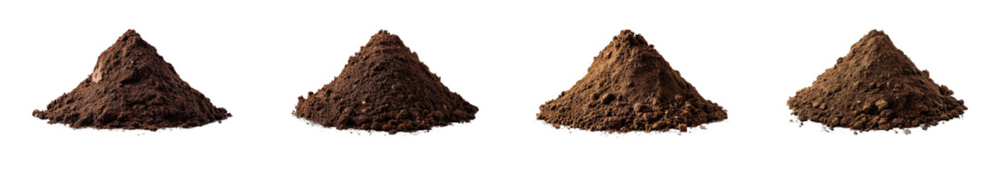 Analyzing soil quality samples laboratory, isolated on transparent background, png set