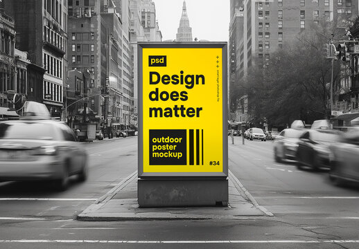 City billboard psd mockup