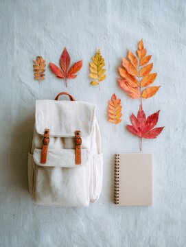 Fall backpack arrangement.