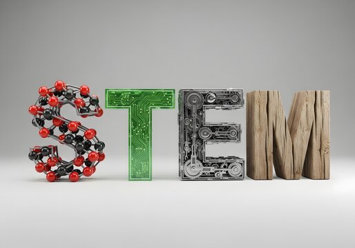 Diverse materials representing science technology engineering and mathematics education - Powered by Adobe