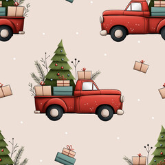 christmas card with a car