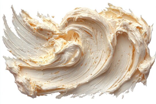 Creamy pale yellow frosting smear