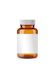 Medicine Pill Supplement Bottle, on White Background, 3D illustration, Editable Design