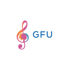 GFU music logo, GFU treble clef, GFU human silhouette, GFU colorful design, GFU gradient logo, GFU modern art, GFU abstract logo, GFU creative symbol, GFU artistic logo, GFU music academy, GFU vocal s