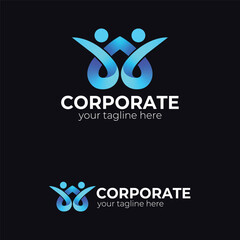 Interconnected People Logo - A Dynamic and Modern Symbol of Community, Partnership, Teamwork, and Corporate Unity