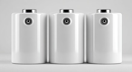 Three white cylindrical batteries (1)