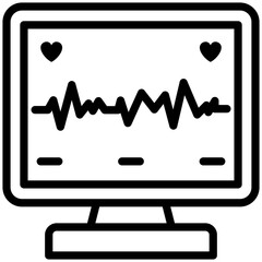 heart rate icon isolated on white background. vector illustration icon for medical checkup