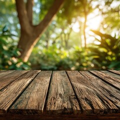 Fototapeta premium Wood Table in a Forest Clearing