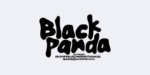 Elegant Groovy Graffiti Font. Creative Hand Drawn Uppercase, lowercase and Number. Street Art Classic Lettering Fashion Designs Typography modern serif decorative vintage concept vector illustration © hiroglyph