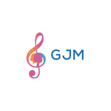 GJM  &ldquo;Creative music logo with human silhouettes and treble clef in gradient colors, GJM  Later Logo, modern artistic design isolated on white background&rdquo;
