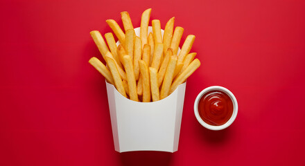 Crispy French Fries in box mockup
