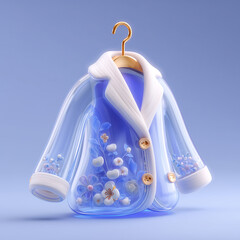 mannequin in a blue dress