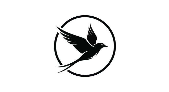 Flying Bird In A Circle Logo