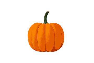Bright orange pumpkin on transparent background