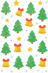 Obraz premium Seamless Watercolor Christmas Pattern with Festive Ornaments