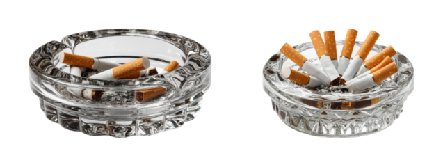 Cigarette butts cleanup public space urban, isolated on transparent background, png set