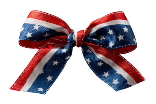 Decorative bow with patriotic colors and stars
