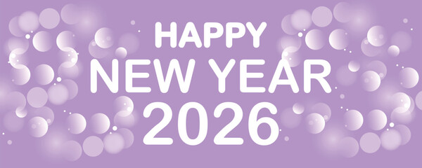 Happy New Year 2026. Template for greeting card, invitation, poster, flyer, web. Vector illustration isolated on background.