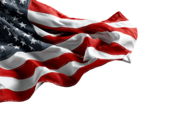 US flag on transparent background