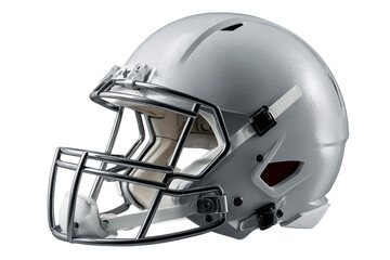 Fototapeta premium Modern silver football helmet displayed