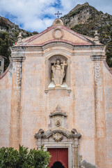 Front view of St Joseph Church located on Square of 9th April in Taormina city on Sicily Island, Italy