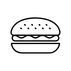 Simple Black Color Burger Symbol On White Background