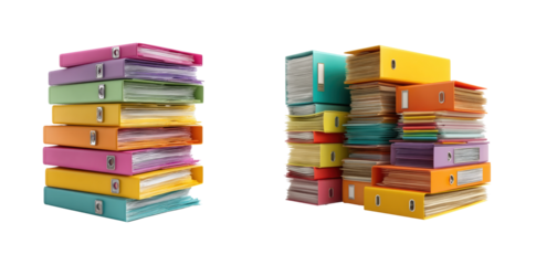 Boosting productivity with organized digital office files, isolated on transparent background, png set