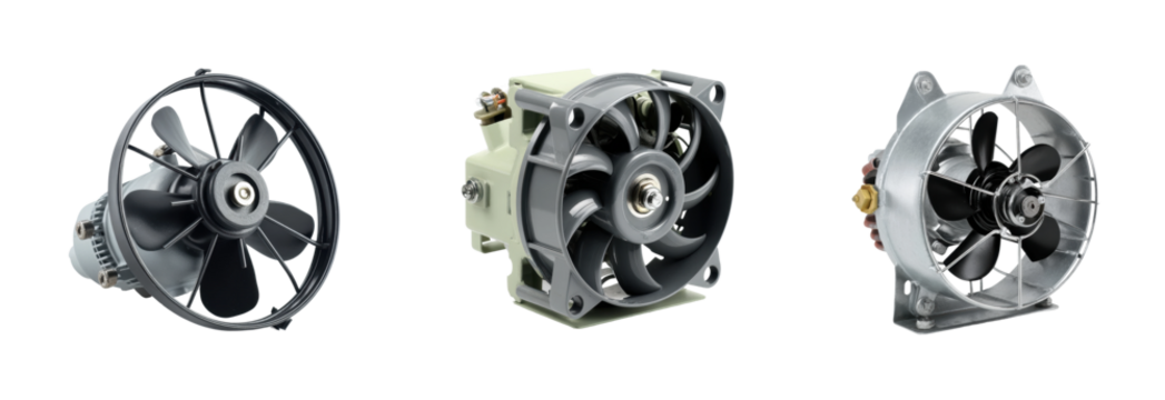 Cooling system components industrial workshop insights, isolated on transparent background, png set