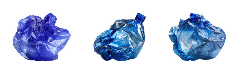 Fototapeta premium Recycling plastic waste urban area clean environment, isolated on transparent background, png set