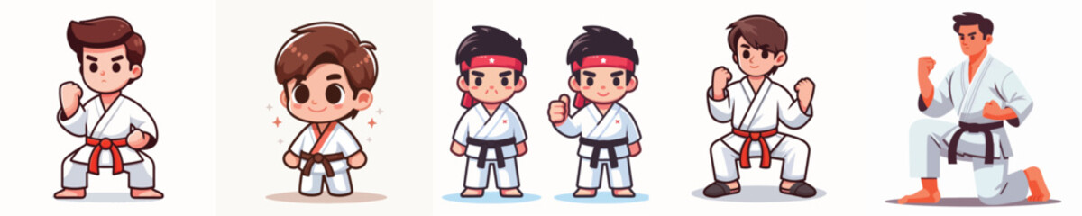 Fototapeta premium Children are practicing Karate wearing Karate uniforms