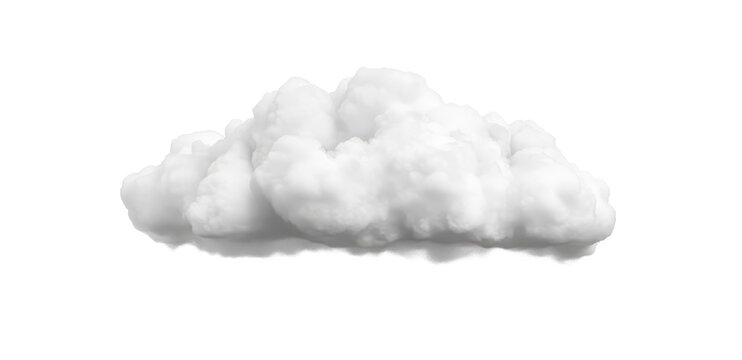 PNG white cloud isolated against a completely plain white background