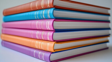Fototapeta premium Stack of colorful hardback books