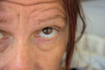 face, eye and eye brown close up