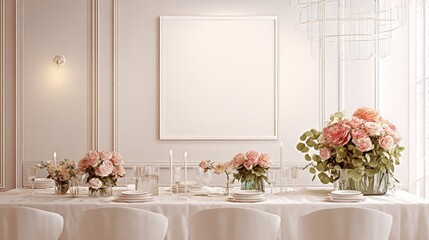 Elegant Floral Table Setting in Bright Modern Dining Room