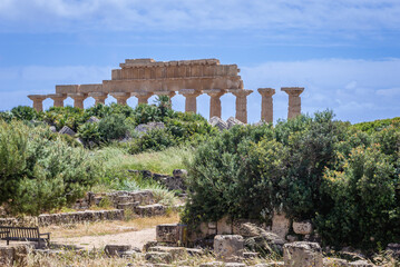 Temple C dedicated to Apollo in acropolis of Selinunte also called Selinus - ancient city on Sicily Island in Italy