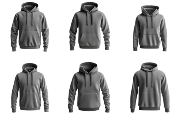 Front view of hoodie isolated on transparent background