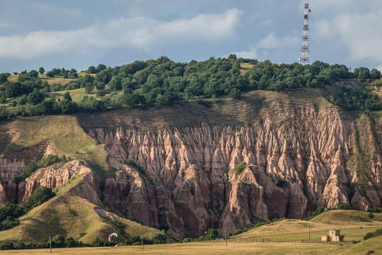 View from a road on so called Red Ravine nature reserve near Sebes town in Romania