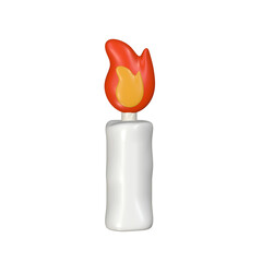 red candle on white background